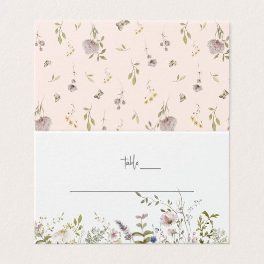 Boho Wildflower | Trouwtafel plaats kaarten (Buitenkant ongevouwen)