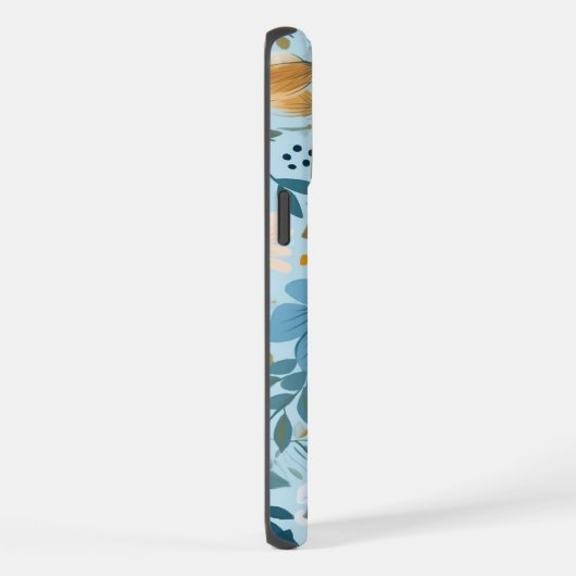 Boho Wildflower Tuin Blauw Bloemen iPhone Hoesje (Rechterkant)