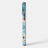 Boho Wildflower Tuin Blauw Bloemen iPhone Hoesje (Linkerkant)