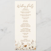 Boho Wildflower Tuin Bloemen Wilde Bloemen Bruilof Programmakaart (Achterkant)