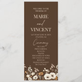 Boho Wildflower Tuin Bloemen Wilde Bloemen Bruilof Programmakaart (Voorkant)