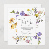 Boho Wildflower Tuin Bruiloft Bedankkaart (Voorkant / Achterkant)