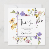 Boho Wildflower Tuin Bruiloft Bedankkaart (Voorkant)