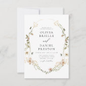 Boho Wildflower Tuin Bruiloft Kaart (Voorkant)