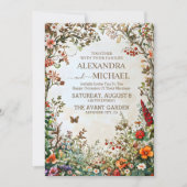 Boho Wildflower Tuin Bruiloft Kaart (Voorkant)