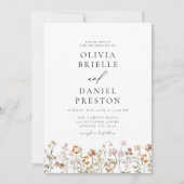 Boho Wildflower Tuin Bruiloft Kaart (Voorkant)