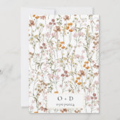 Boho Wildflower Tuin Bruiloft Kaart (Achterkant)