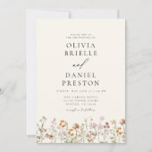 Boho Wildflower Tuin Bruiloft Kaart (Voorkant)