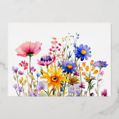 Boho Wildflower Tuin Bruiloft RSVP Folie Uitnodiging (Achterkant)