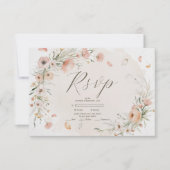 Boho Wildflower Tuin Bruiloft RSVP Kaartje (Voorkant)