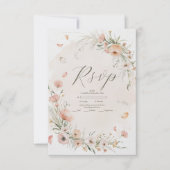 Boho Wildflower Tuin Bruiloft RSVP Kaartje (Voorkant)