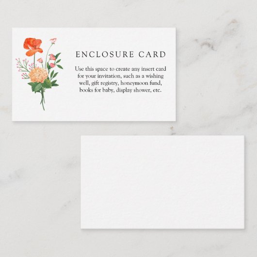 Boho Wildflower Tuin Shower Enclosure Kaart (Voorkant / Achterkant)