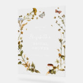 Boho Wildflower | Uitnodiging herfst bruidsdiner Acryl Bord (Hoek)