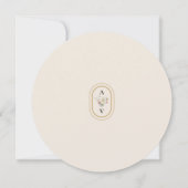 Boho Wildflower Varen Beige Bruiloft Ronde Save The Date (Achterkant)