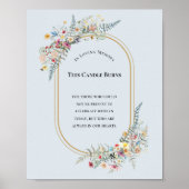 Boho Wildflower varen Dusty Blue Deze kaars brandt Poster (Voorkant)