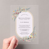 Boho Wildflower Varen Lavendel Bridal Brunch Acryl Uitnodigingen (Insitu (Draagbaar))