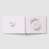 Boho Wildflower Varen Lavendel Bruiloft Gastenboek (Volledig)
