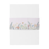 Boho Wildflower Varen Lavendel Bruiloft Monogram Uitnodigingen Wikkel (Achterkant Voorbeeld)