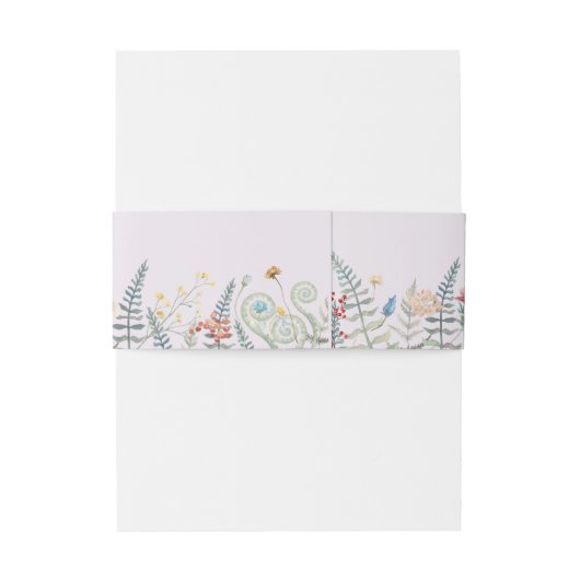 Boho Wildflower Varen Lavendel Bruiloft Monogram Uitnodigingen Wikkel (Achterkant Voorbeeld)