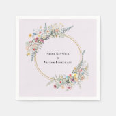 Boho Wildflower Varen Lavendel Bruiloft Servet (Voorkant)