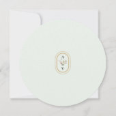 Boho Wildflower Varen Mint Groen Bruiloft Ronde Save The Date (Achterkant)