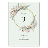 Boho Wildflower Varen Mint Groene bruiloft Kaart (Voorkant)