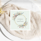 Boho Wildflower Varen Mint Groene bruiloft Servet