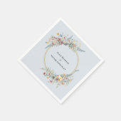 Boho Wildflower Varen Stoffig Blauw Bruiloft Servet (Hoek)