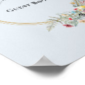 Boho Wildflower Varen Stoffig Blauw Gastenboek Sig Poster (Hoek)