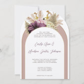  Boho Wildflower Varen Stoffig Paarse Bloemen Kaart (Voorkant)