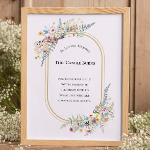 Boho Wildflower Varens Lavendel Deze Kaars BrandT Poster