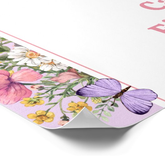 Boho Wildflower Verjaardag 16x20 Welkomstbord Poster (Hoek)