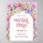 Boho Wildflower Verjaardag 16x20 Welkomstbord Poster (Voorkant)