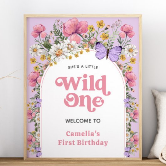 Boho Wildflower Verjaardag 16x20 Welkomstbord Poster