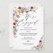 Boho Wildflower verlovingsfeest Kaart (Voorkant)