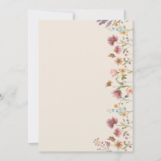 Boho Wildflower Verlovingsfeest Uitnodiging (Achterkant)