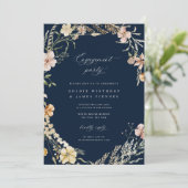 Boho Wildflower Verlovingsfeest Uitnodiging (Staand voorkant)