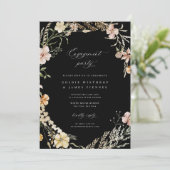 Boho Wildflower Verlovingsfeest Uitnodiging (Staand voorkant)