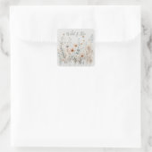 Boho Wildflower Vierkante Sticker (Tas)