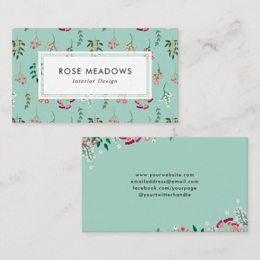 Boho Wildflower Visitekaartje (Voorkant / Achterkant)