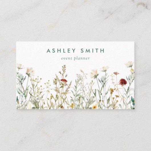 Boho Wildflower Visitekaartje (Voorkant)