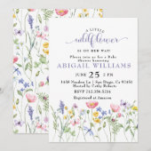 Boho Wildflower vlinder Baby shower Kaart (Voorkant / Achterkant)