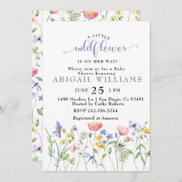 Boho Wildflower vlinder Baby shower Kaart