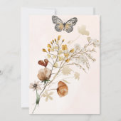 Boho Wildflower vlinder Baby shower Uitnodiging (Achterkant)