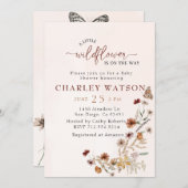 Boho Wildflower vlinder Baby shower Uitnodiging (Voorkant / Achterkant)