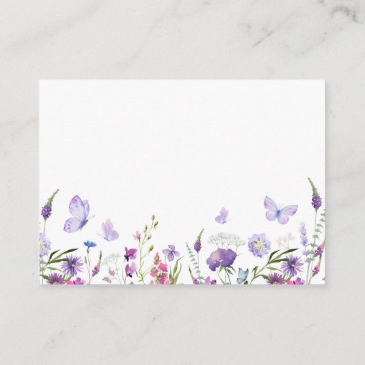 Boho Wildflower Vlinder Display Douche Kaart (Achterkant)