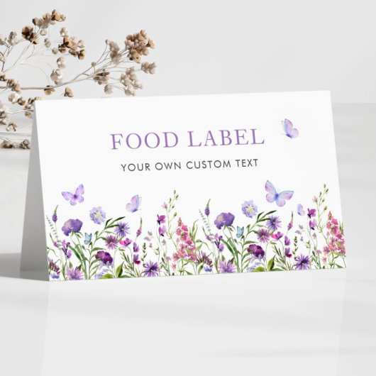 Boho Wildflower Vlinder Etiket Kaart