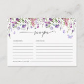 Boho Wildflower Vlinder Recept Kaart (Voorkant)