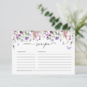 Boho Wildflower Vlinder Recept Kaart (Staand voorkant)
