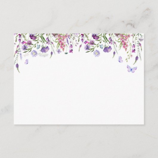 Boho Wildflower Vlinder Recept Kaart (Achterkant)